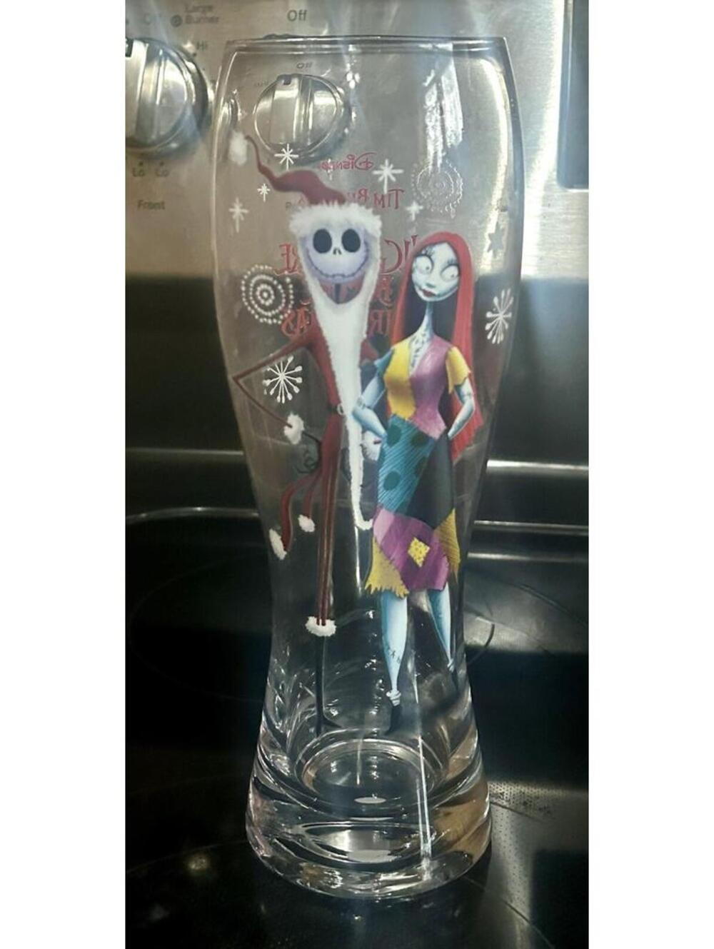 Disney Tim Burton Nightmare Before Christmas Pilsner Beer Glass Jack Sally